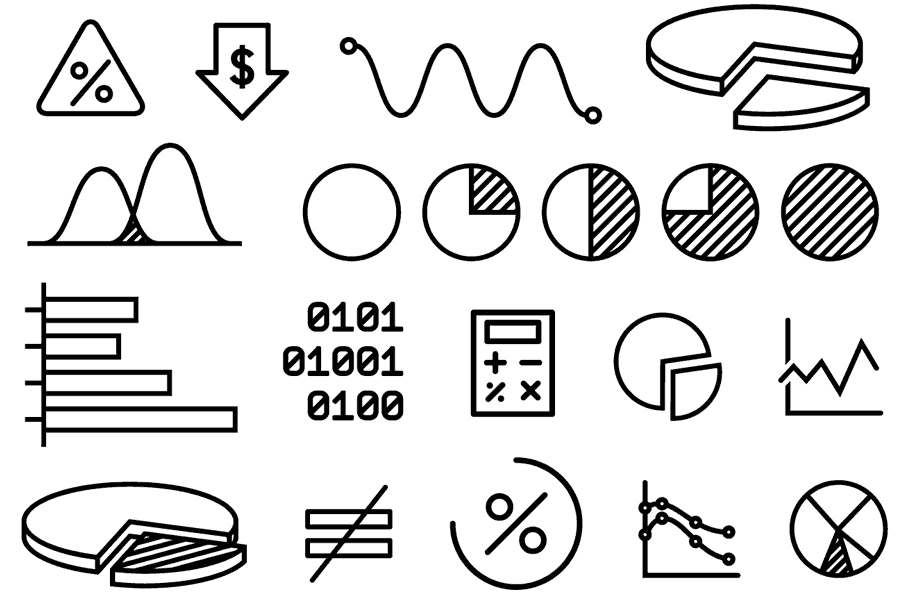 Data and Analysis representational Icons (used for e-Gov and Audit Analytics)